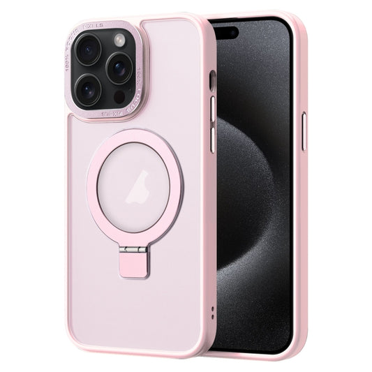 For iPhone 15 Pro Max Skin Feel MagSafe Magnetic Holder Phone Case(Pink) - iPhone 15 Pro Max Cases by buy2fix | Online Shopping UK | buy2fix