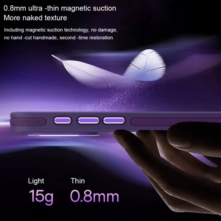 For iPhone 14 Pro Two-color Frosted MagSafe Magnetic Phone Case(Purple) - iPhone 14 Pro Cases by buy2fix | Online Shopping UK | buy2fix