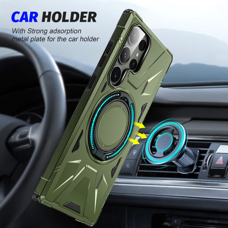 For Samsung Galaxy S23+ 5G MagSafe Magnetic Shockproof Phone Case with Ring Holder(Dark Green) - Galaxy S23+ 5G Cases by buy2fix | Online Shopping UK | buy2fix