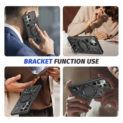 For Samsung Galaxy S23 Ultra 5G MagSafe Magnetic Shockproof Phone Case with Ring Holder(Black) - Galaxy S23 Ultra 5G Cases by buy2fix | Online Shopping UK | buy2fix