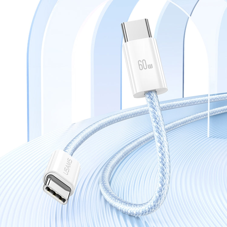 USAMS US-SJ656 U86 PD60W USB-C/Type-C to USB-C/Type-C Rainbow Braided Fast Charging Data Cable, Length: 1.2m(Pink) - USB-C & Type-C Cable by USAMS | Online Shopping UK | buy2fix