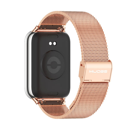 For Xiaomi Smart Band 9 Pro / 8 Pro Mijobs Milan Buckle Stainless Steel Watch Band(Rose Gold) - Watch Bands by MIJOBS | Online Shopping UK | buy2fix