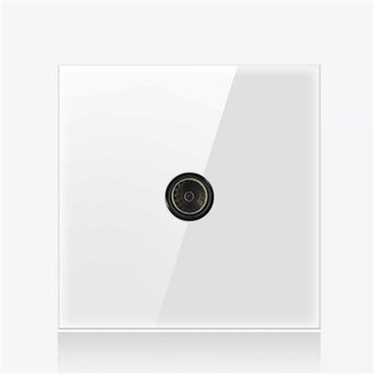 86mm Round LED Tempered Glass Switch Panel, White Round Glass, Style:TV Socket - Consumer Electronics by buy2fix | Online Shopping UK | buy2fix