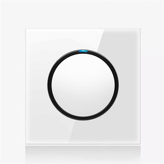 86mm Round LED Tempered Glass Switch Panel, White Round Glass, Style:One Billing Control - Consumer Electronics by buy2fix | Online Shopping UK | buy2fix