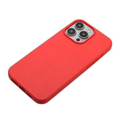 For iPhone 13 Pro Wheat MagSafe Magnetic Straw Material + TPU Phone Case(Red) - iPhone 13 Pro Cases by buy2fix | Online Shopping UK | buy2fix