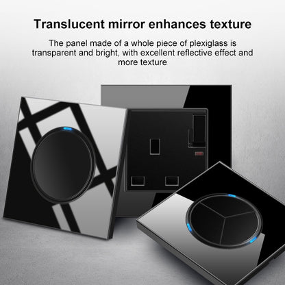 86mm Round LED Tempered Glass Switch Panel, Black Round Glass, Style:Two Billing Control - Consumer Electronics by buy2fix | Online Shopping UK | buy2fix