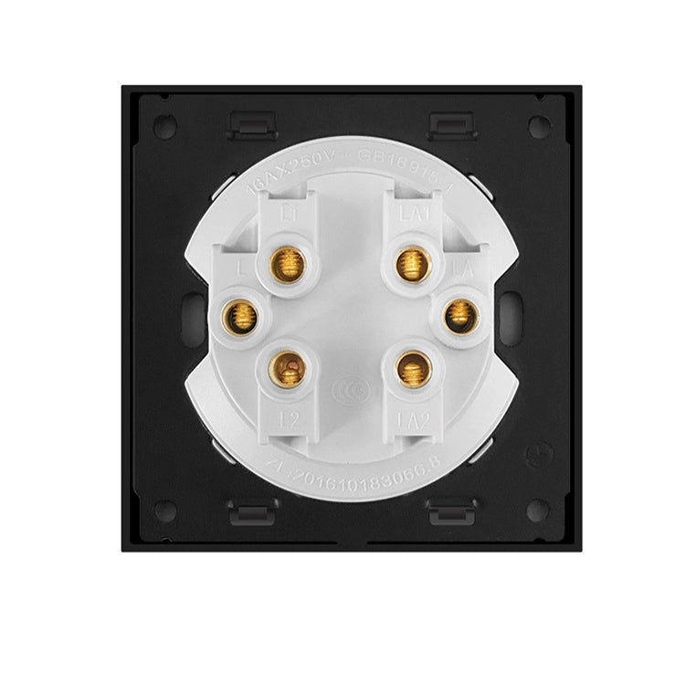 86mm Round LED Tempered Glass Switch Panel, Gray Round Glass, Style:Dual Computer Socket - Consumer Electronics by buy2fix | Online Shopping UK | buy2fix