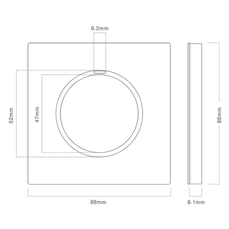 86mm Round LED Tempered Glass Switch Panel, Gray Round Glass, Style:Computer Socket - Consumer Electronics by buy2fix | Online Shopping UK | buy2fix