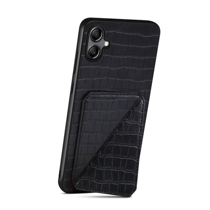 For Samsung Galaxy S23+ 5G Denior Imitation Crocodile Leather Back Phone Case with Holder(Black) - Galaxy S23+ 5G Cases by Denior | Online Shopping UK | buy2fix