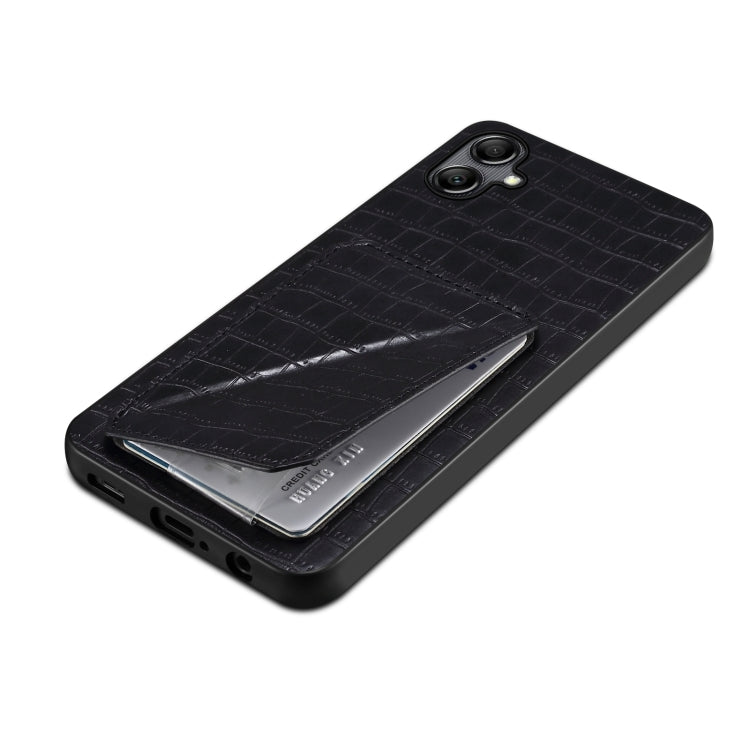 For Samsung Galaxy S23+ 5G Denior Imitation Crocodile Leather Back Phone Case with Holder(Black) - Galaxy S23+ 5G Cases by Denior | Online Shopping UK | buy2fix