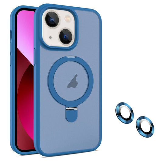 For iPhone 13 MagSafe Magnetic Holder Phone Case(Blue) - iPhone 13 Cases by buy2fix | Online Shopping UK | buy2fix