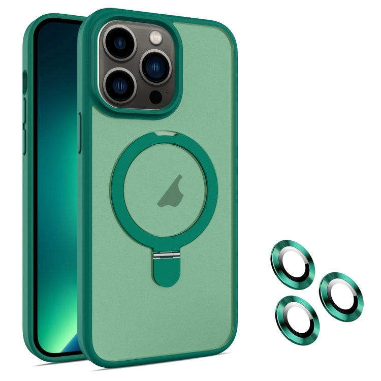 For iPhone 13 Pro Max MagSafe Magnetic Holder Phone Case(Dark Green) - iPhone 13 Pro Max Cases by buy2fix | Online Shopping UK | buy2fix
