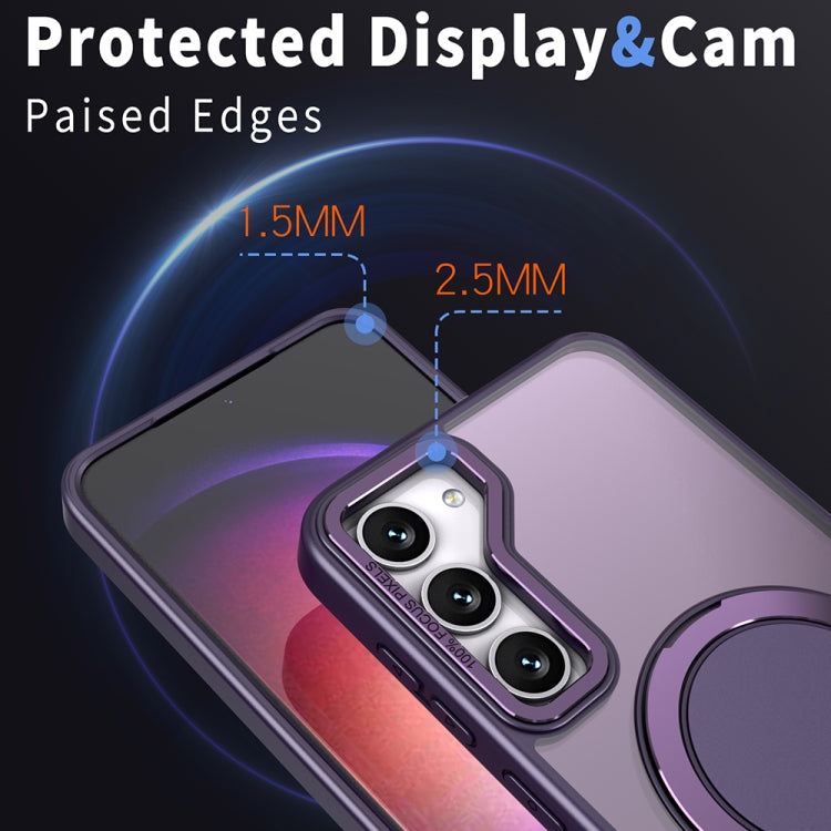 For Samsung Galaxy S23+ 5G 360-degree Rotating MagSafe Magnetic Holder Phone Case(Purple) - Galaxy S23+ 5G Cases by buy2fix | Online Shopping UK | buy2fix