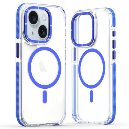 For iPhone 14 Plus Dual-Color Clear Acrylic Hybrid TPU MagSafe Phone Case(Blue) - iPhone 14 Plus Cases by buy2fix | Online Shopping UK | buy2fix