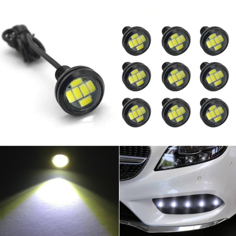 10 PCS 23mm 6LEDs SMD-5730 DC9-80V Motorcycle Eagle Eye Light(White Light) - Eagle Eye Lights by buy2fix | Online Shopping UK | buy2fix