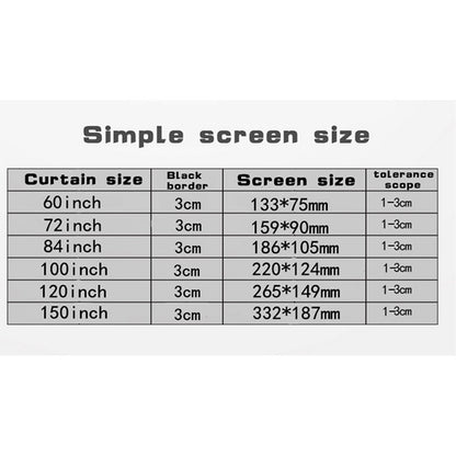 Simple Folding Thin Polyester Projector Film Curtain, Size:60 inch (4:3) Projection Area: 120x90cm - Consumer Electronics by buy2fix | Online Shopping UK | buy2fix