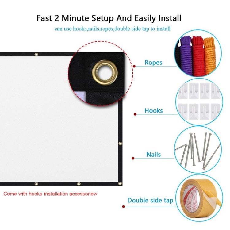 Simple Folding Thin Polyester Projector Film Curtain, Size:72 inch (4:3) Projection Area: 146x110cm - Consumer Electronics by buy2fix | Online Shopping UK | buy2fix