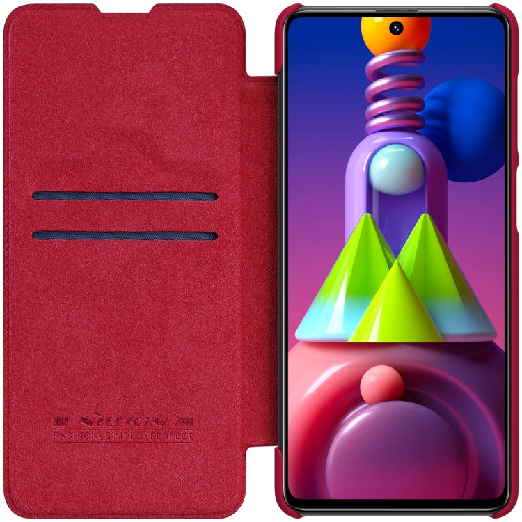 For Samsung Galaxy M51 NILLKIN QIN Series Crazy Horse Texture Horizontal Flip Leather Case with Card Slot(Red) - Galaxy Phone Cases by NILLKIN | Online Shopping UK | buy2fix