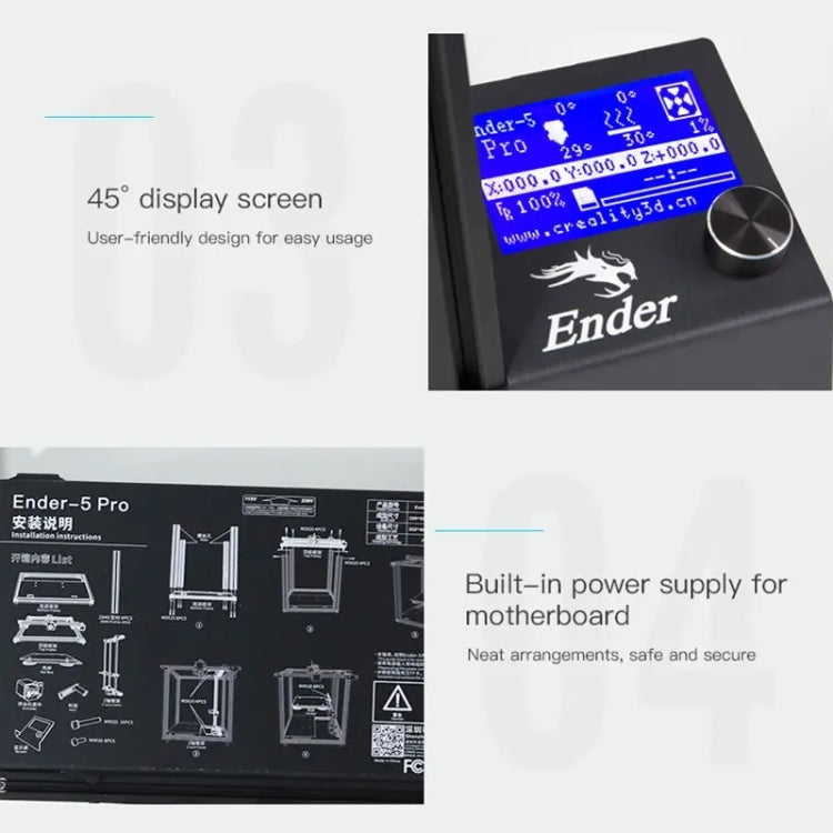 CREALITY Ender-5 Pro Silent Mainboard Double Y-axis DIY 3D Printer, Print Size : 22 x 22 x 30cm, EU Plug - 3D Printer by Creality | Online Shopping UK | buy2fix