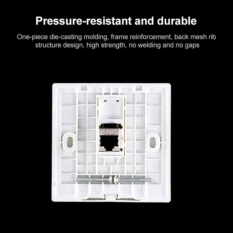 CAT.6 Shielded Pass-through Network Module, Dual Ports Panel + Shielded Pass-through (White) - Lan Cable and Tools by buy2fix | Online Shopping UK | buy2fix