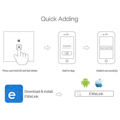 WS-UK-01 EWeLink APP & Touch Control 2A 1 Gang Tempered Glass Panel Smart Wall Switch, AC 90V-250V, UK Plug - Consumer Electronics by buy2fix | Online Shopping UK | buy2fix