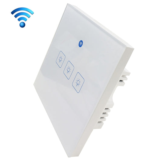 WS-UK-03 EWeLink APP & Touch Control 2A 3 Gangs Tempered Glass Panel Smart Wall Switch, AC 90V-250V, UK Plug - Consumer Electronics by buy2fix | Online Shopping UK | buy2fix