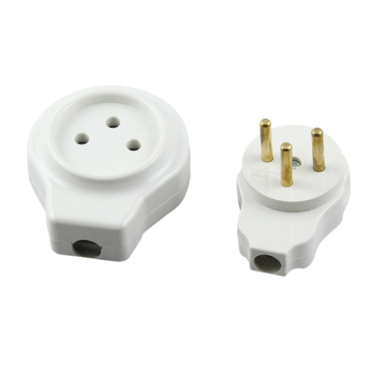 16A Cylindrical Male Female Butt Joint Tripolar Power Plug - Consumer Electronics by buy2fix | Online Shopping UK | buy2fix