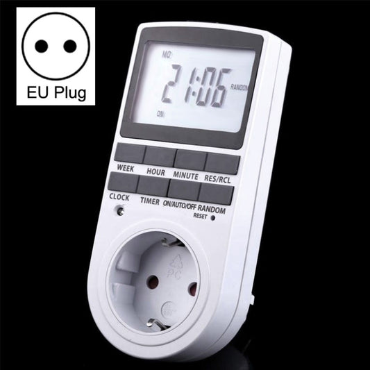 AC 230V Smart Home Plug-in LCD Display Clock Summer Time Function 12/24 Hours Changeable Timer Switch Socket, EU Plug - Consumer Electronics by buy2fix | Online Shopping UK | buy2fix