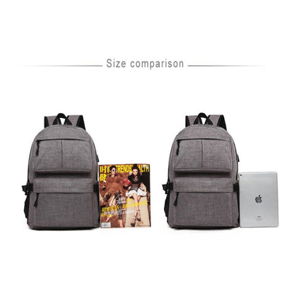 Universal Multi-Function Oxford Cloth Laptop Shoulders Bag Backpack with External USB Charging Port, Size: 46x32x12cm, For 15.6 inch and Below Macbook, Samsung, Lenovo, Sony, DELL Alienware, CHUWI, ASUS, HP(Black) - Backpack by buy2fix | Online Shopping UK | buy2fix