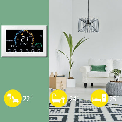 BHT-8000-GALW Control Water Heating Energy-saving and Environmentally-friendly Smart Home Negative Display LCD Screen Round Room Thermostat with WiFi(White) - Consumer Electronics by buy2fix | Online Shopping UK | buy2fix