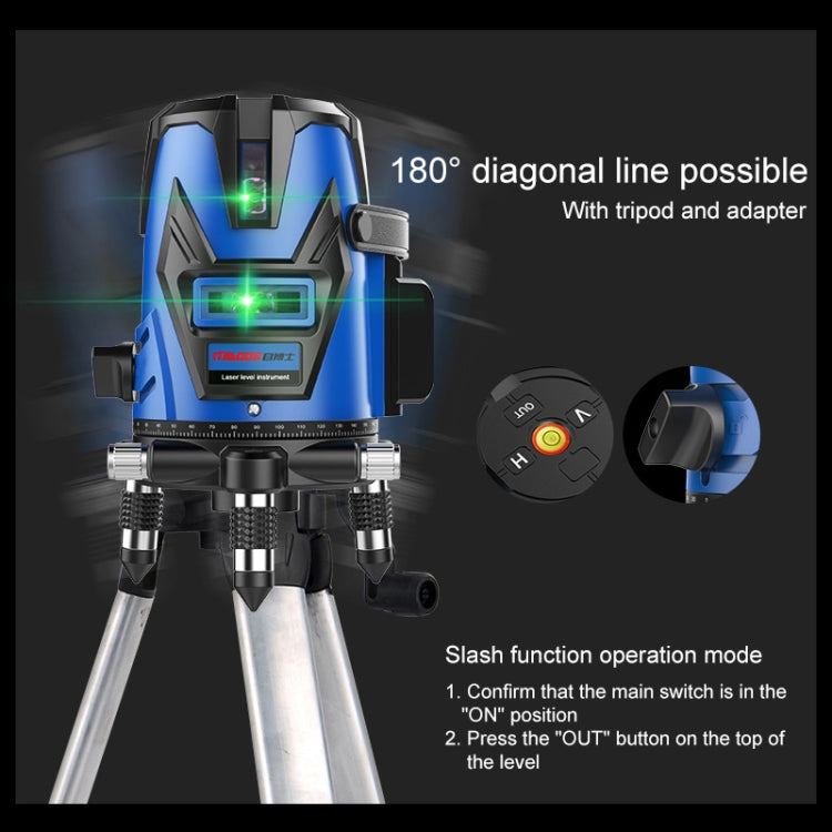 MBOOS LD Blue Light 3 Line Outdoor Laser Level Instrument with Suitcase & 1m Tripod - Consumer Electronics by buy2fix | Online Shopping UK | buy2fix