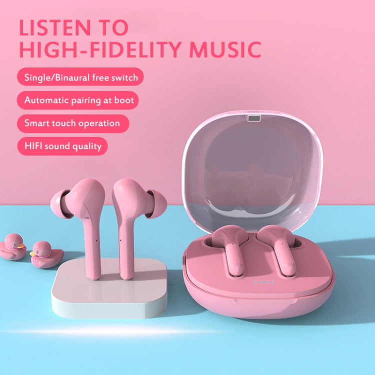 K88 Bluetooth 5.0 TWS Touch Binaural Wireless Stereo Sports Bluetooth Earphone with Charging Box(Pink) - TWS Earphone by buy2fix | Online Shopping UK | buy2fix