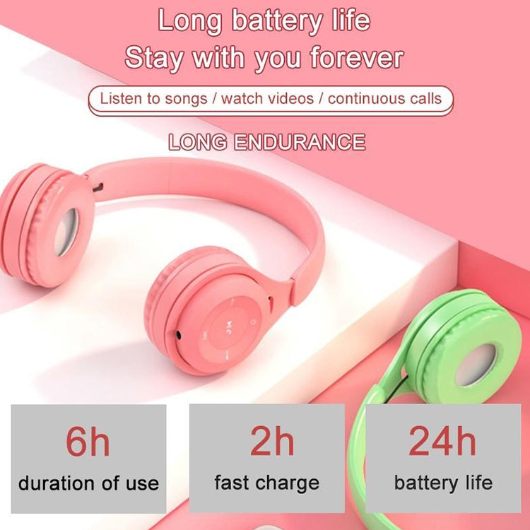 Y08 Hifi Sound Quality Macaron Bluetooth Headset, Supports Calling & TF Card & 3.5mm AUX (Pink) - Headset & Headphone by buy2fix | Online Shopping UK | buy2fix