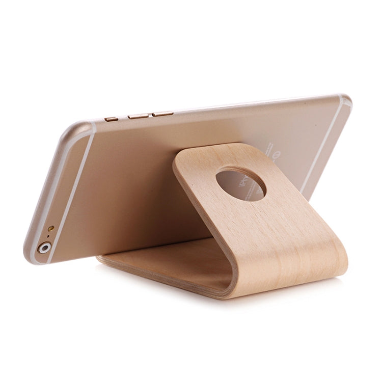 JS01 Wooden Desktop Phone Holder Universal Curved Wood Support Frame For Tablet Phones (Lindens) - Desktop Holder by buy2fix | Online Shopping UK | buy2fix