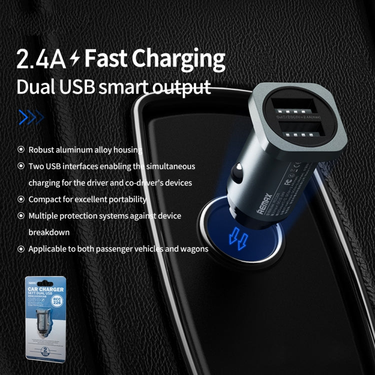REMAX RCC226 SETT 2.4A Dual USB Interface Intelligent Car Charger (Tarnish) - In Car by REMAX | Online Shopping UK | buy2fix