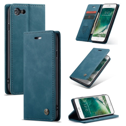 CaseMe-013 Multifunctional Retro Frosted Horizontal Flip Leather Case for iPhone 7 / 8, with Card Slot & Holder & Wallet(Blue) - More iPhone Cases by CaseMe | Online Shopping UK | buy2fix