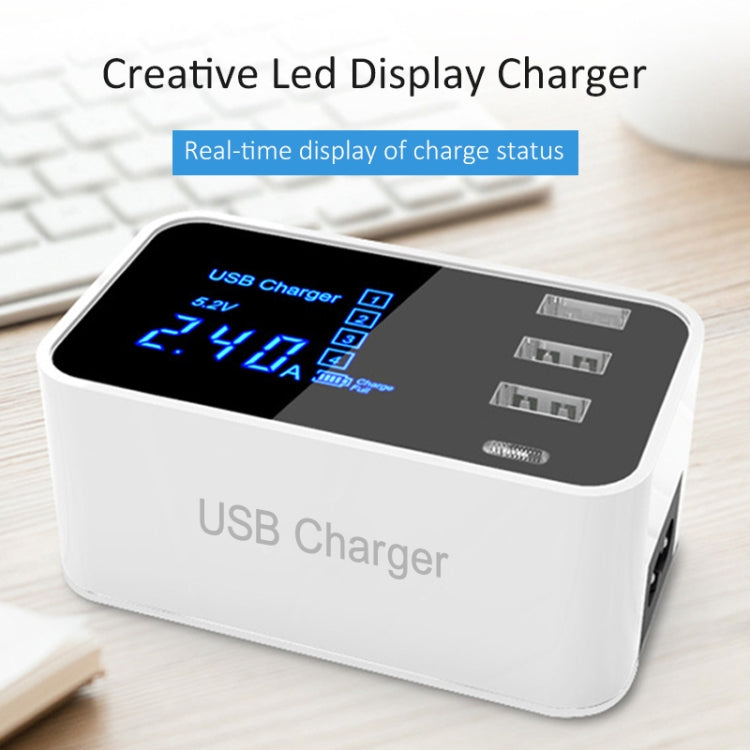 CDA30 20W 3 USB Ports + USB-C / Type-C Ports Multi-function Charger with LED Display, US Plug - Multifunction Charger by buy2fix | Online Shopping UK | buy2fix