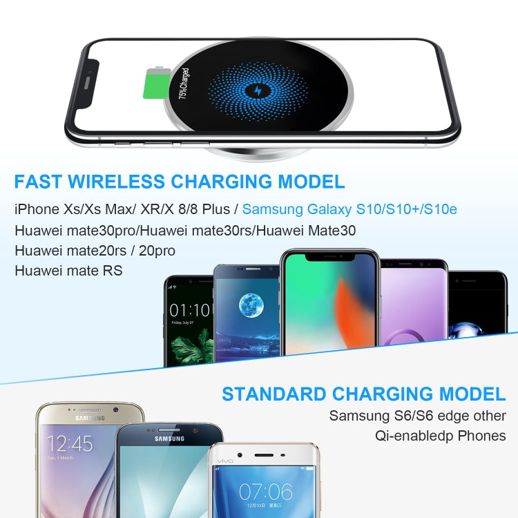 S50 15W Ultra-thin Desktop Embedded Wireless Charger embedded - Apple Accessories by buy2fix | Online Shopping UK | buy2fix