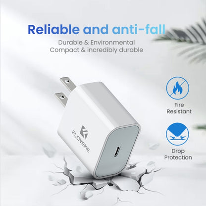 FLOVEME 20W PD 3.0 Travel Fast Charger Power Adapter, EU Plug (White) - Apple Accessories by FLOVEME | Online Shopping UK | buy2fix