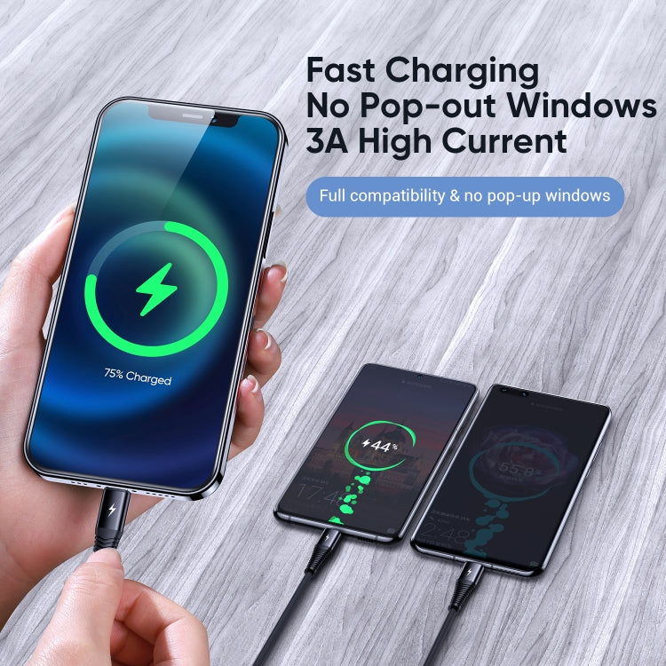 JOYROOM S-1230G4 3A 3 In 1 USB to 8 Pin + Micro USB + Type-C / USB-C Fast Charging Data Cable Length: 1.2m (Green) - Multifunction Cable by JOYROOM | Online Shopping UK | buy2fix