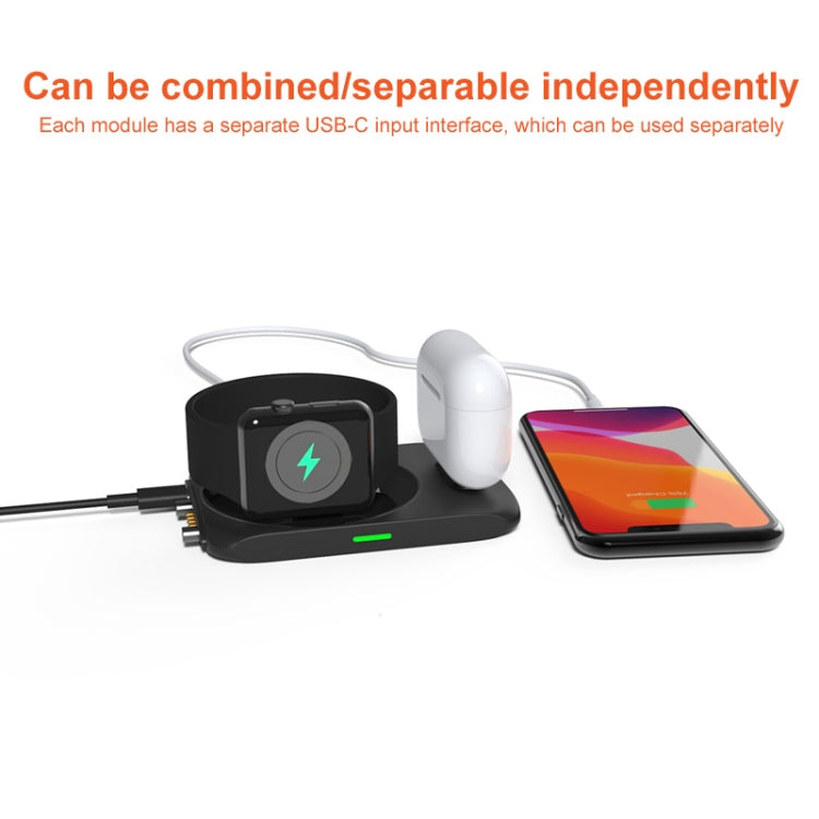 W8 4 In 1 Wireless Charger Holder Charging Station for iPhone / Apple Watch / AirPods - Apple Accessories by buy2fix | Online Shopping UK | buy2fix