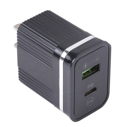 46-A2C2 20W PD + QC3.0 USB Multifunction Fast Charger,US Plug(Black) - Apple Accessories by buy2fix | Online Shopping UK | buy2fix