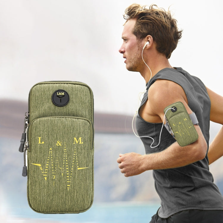 Universal 6.2 inch or Under Phone Zipper Double Bag Multi-functional Sport Arm Case with Earphone Hole, For iPhone, Samsung, Sony, Oneplus, Xiaomi, Huawei, Meizu, Lenovo, ASUS, Cubot, Ulefone, Letv, DOOGEE, Vkworld, and other Smartphones(Green) - 5.5~6.5 inch by buy2fix | Online Shopping UK | buy2fix