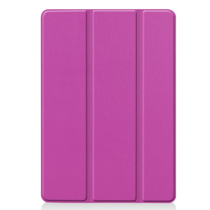 For iPad 10.2 Custer Texture Horizontal Flip Smart PU Leather Case with Sleep / Wake-up Function & Three-folding Holder (Purple) - iPad 10.2 Cases by buy2fix | Online Shopping UK | buy2fix