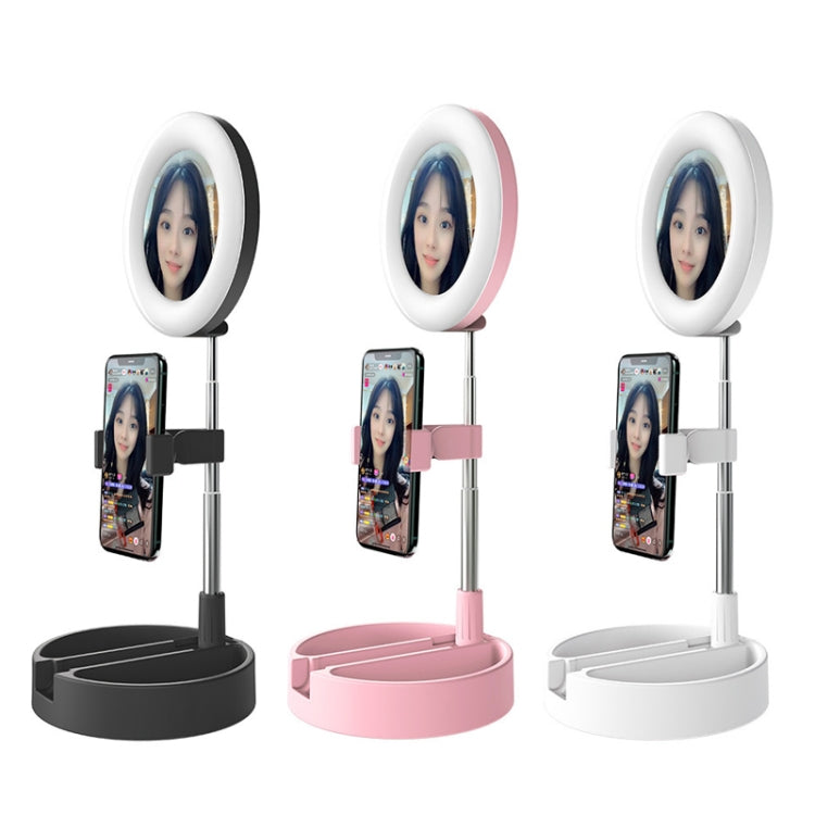 WK G3 Folding Storage Type Desktop Multi-function Live Light Makeup Mirror Holder (Black) - Consumer Electronics by WK | Online Shopping UK | buy2fix