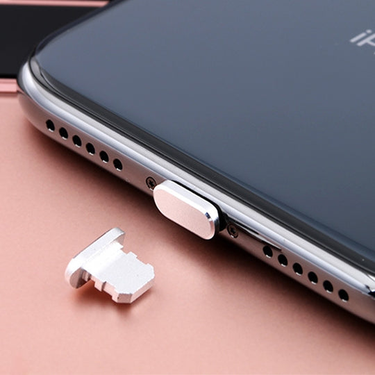 2pcs Universal 8 Pin Charging Port Metal Anti-Dust Plug for iPhone(Space Silver) - Apple Accessories by buy2fix | Online Shopping UK | buy2fix
