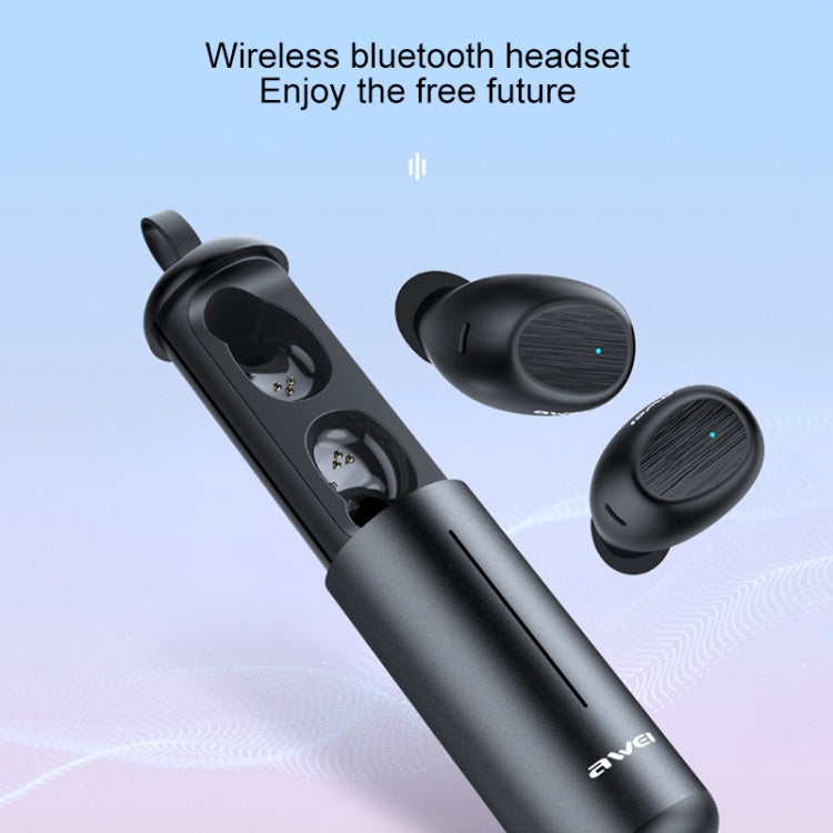 awei T55 TWS Bluetooth V5.0 Ture Wireless Sports Headset with Portable Charging Case(Black) - TWS Earphone by awei | Online Shopping UK | buy2fix