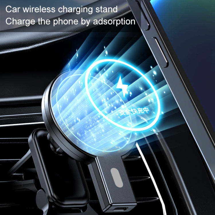 K07 15W Max Output Magnetic Car Air Outlet Bracket Wireless Charger(Black) - In Car by buy2fix | Online Shopping UK | buy2fix