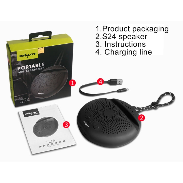 ZEALOT S24 Portable Stereo Bluetooth Speaker with Lanyard & Mobile Card Slot Holder, Supports Hands-free Call & TF Card (Orange) - Desktop Speaker by ZEALOT | Online Shopping UK | buy2fix