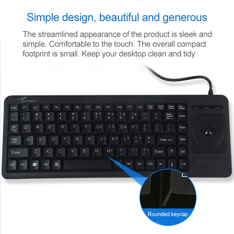 DS-8900 PS / 2 Interface Prevent Water Splashing Laser Engraving Character One-piece Wired Trackball Keyboard, Length: 1.5m - Wired Keyboard by buy2fix | Online Shopping UK | buy2fix